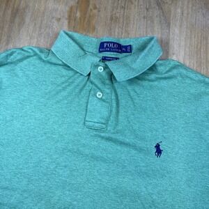 Polo Ralph Lauren Short Sleeve Soft Cotton Polo Shirt Mens XL Heathered Green
